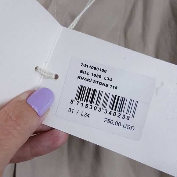 NN07 Pants Mens Size 31x34 Tan Pleated Cotton Chino Trousers BILL $250 - Picture 5 of 10